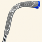 The Crimson Classic gray and blue cane handle close-up, view 4