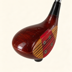 Crimson Classic cane head, reconstructed side view with dark red-brown finish and red face insert.
