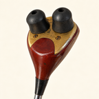 Crimson Classic cane head, reconstructed sole view with gold-toned metal plate and two rubber feet.