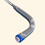 The Wilson Heritage gray handle top angle on a cream background